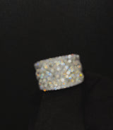 Multi Row Diamond Half Eternity Statement Ring