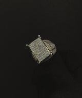 Statement 10k White Gold Diamond Fashion Ring