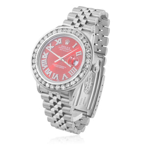 Rolex DateJust 36mm Stainless Steel 3ctw Diamond Watch