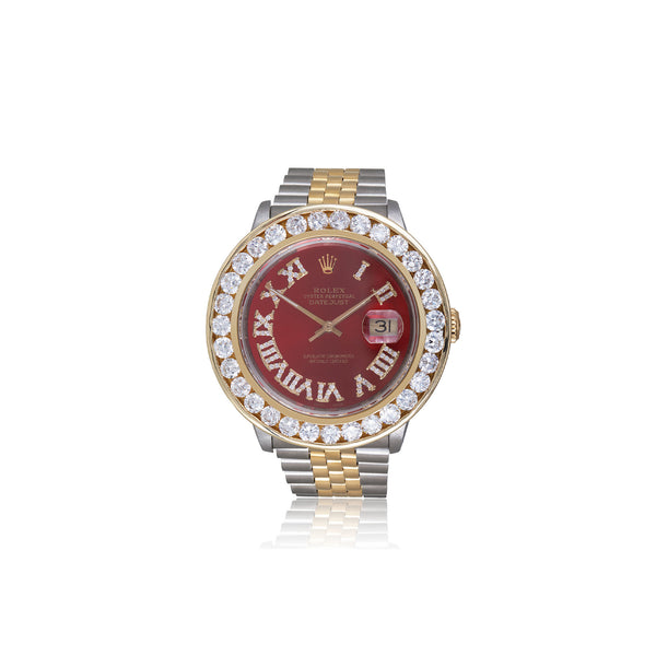 Rolex DateJust 36mm 6.5ct Diamond Bezel Automatic Men's Watch