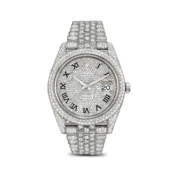21.4ctw Full Diamond Rolex DateJust 41mm Jubilee