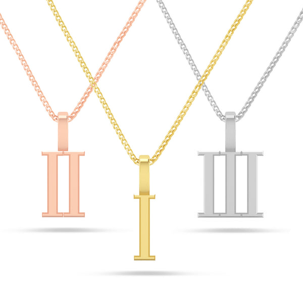 10k Gold Roman Numeral Pendant