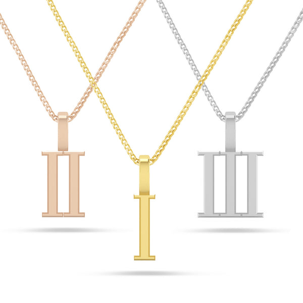 10k Gold Roman Numeral Pendant