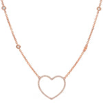 14k Rose Gold 0.30ct Diamond Heart Necklace