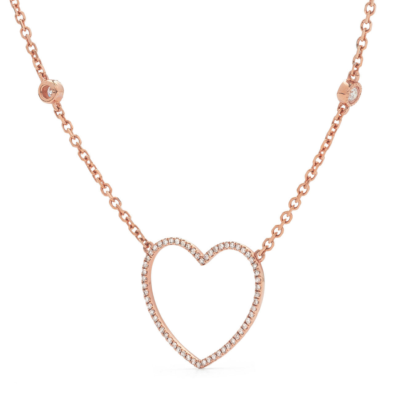 14k Rose Gold 0.30ct Diamond Heart Necklace