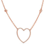 14k Rose Gold 0.30ct Diamond Heart Necklace