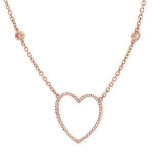 14k Rose Gold 0.30ct Diamond Heart Necklace