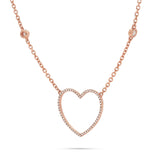 14k Rose Gold 0.30ct Diamond Heart Necklace