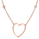 14k Rose Gold 0.30ct Diamond Heart Necklace