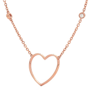 14k Rose Gold 0.30ct Diamond Heart Necklace