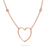 14k Rose Gold 0.30ct Diamond Heart Necklace