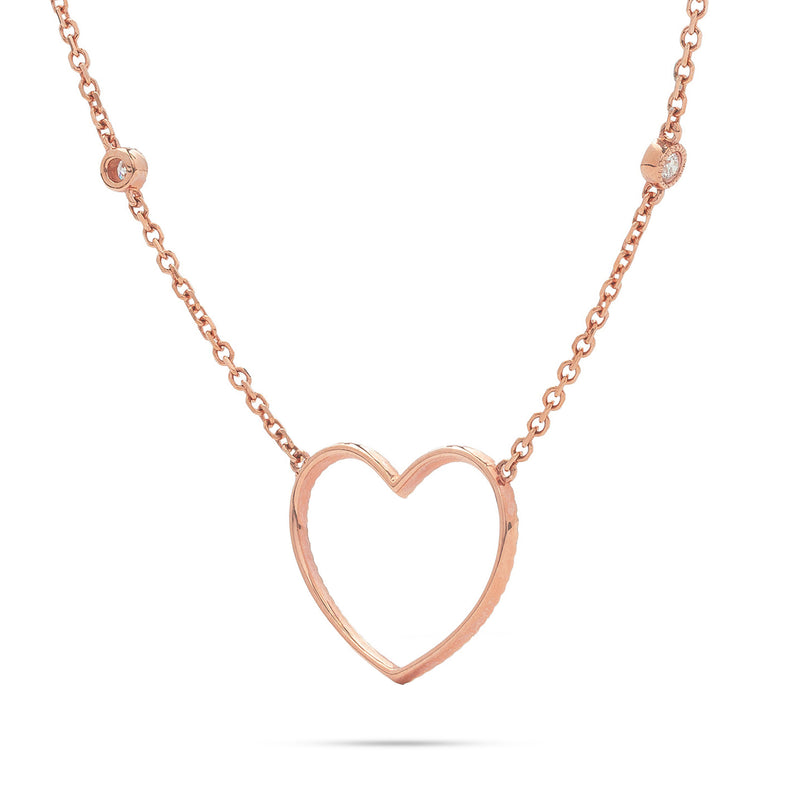 14k Rose Gold 0.30ct Diamond Heart Necklace