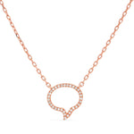 14k Rose Gold .06ct Diamond Speech Bubble Necklace