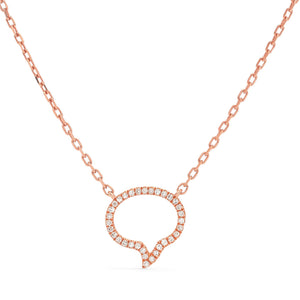 14k Rose Gold .06ct Diamond Speech Bubble Necklace