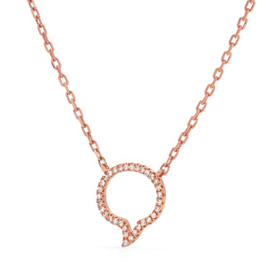 14k Rose Gold .06ct Diamond Speech Bubble Necklace