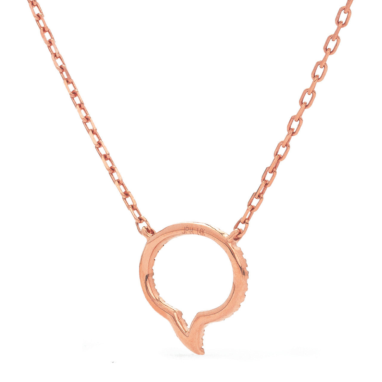 14k Rose Gold .06ct Diamond Speech Bubble Necklace