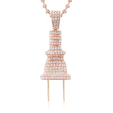 10k Rose Gold 3.25ct White Diamond Plug Pendant
