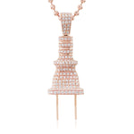 10k Rose Gold 3.25ct White Diamond Plug Pendant