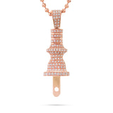 10k Rose Gold 3.25ct White Diamond Plug Pendant