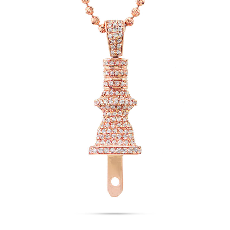 10k Rose Gold 3.25ct White Diamond Plug Pendant