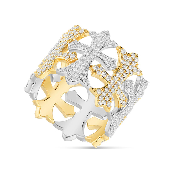 10K Gold diamond Cross Ring