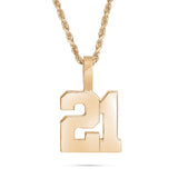 Shyne Collection 10K Solid Gold Two Digit Number Pendant