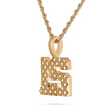 Shyne Collection 10K Solid Gold Two Digit Number Pendant