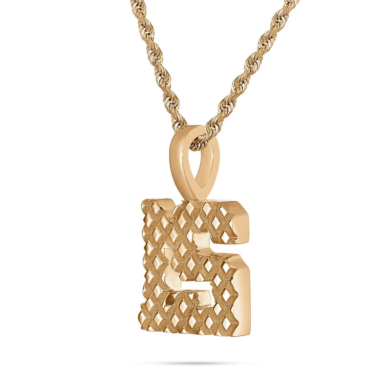 Shyne Collection 10K Solid Gold Two Digit Number Pendant