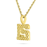 Shyne Collection 10K Solid Gold Two Digit Number Pendant