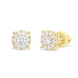 14k Yellow Gold 0.40ct Diamond Cluster Earrings