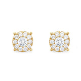 14k Yellow Gold 0.40ct Diamond Cluster Earrings