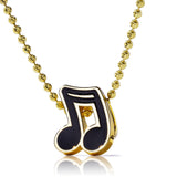 14k Yellow Gold Enamel Sixteenth Note Music Pendant