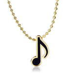 14k Yellow Gold Enamel Eighth Note Music Pendant