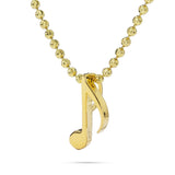 14k Yellow Gold Eighth Note Music Pendant