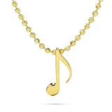 14k Yellow Gold Eighth Note Music Pendant