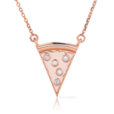 14k Gold 0.07ct Pizza Slice Necklace