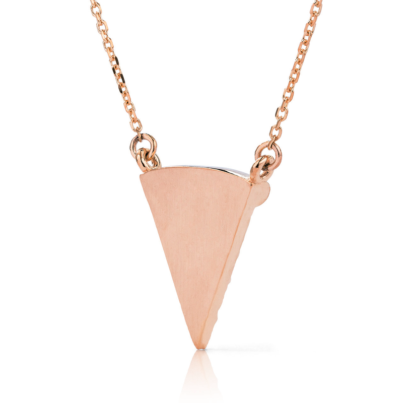 14k Gold 0.07ct Pizza Slice Necklace