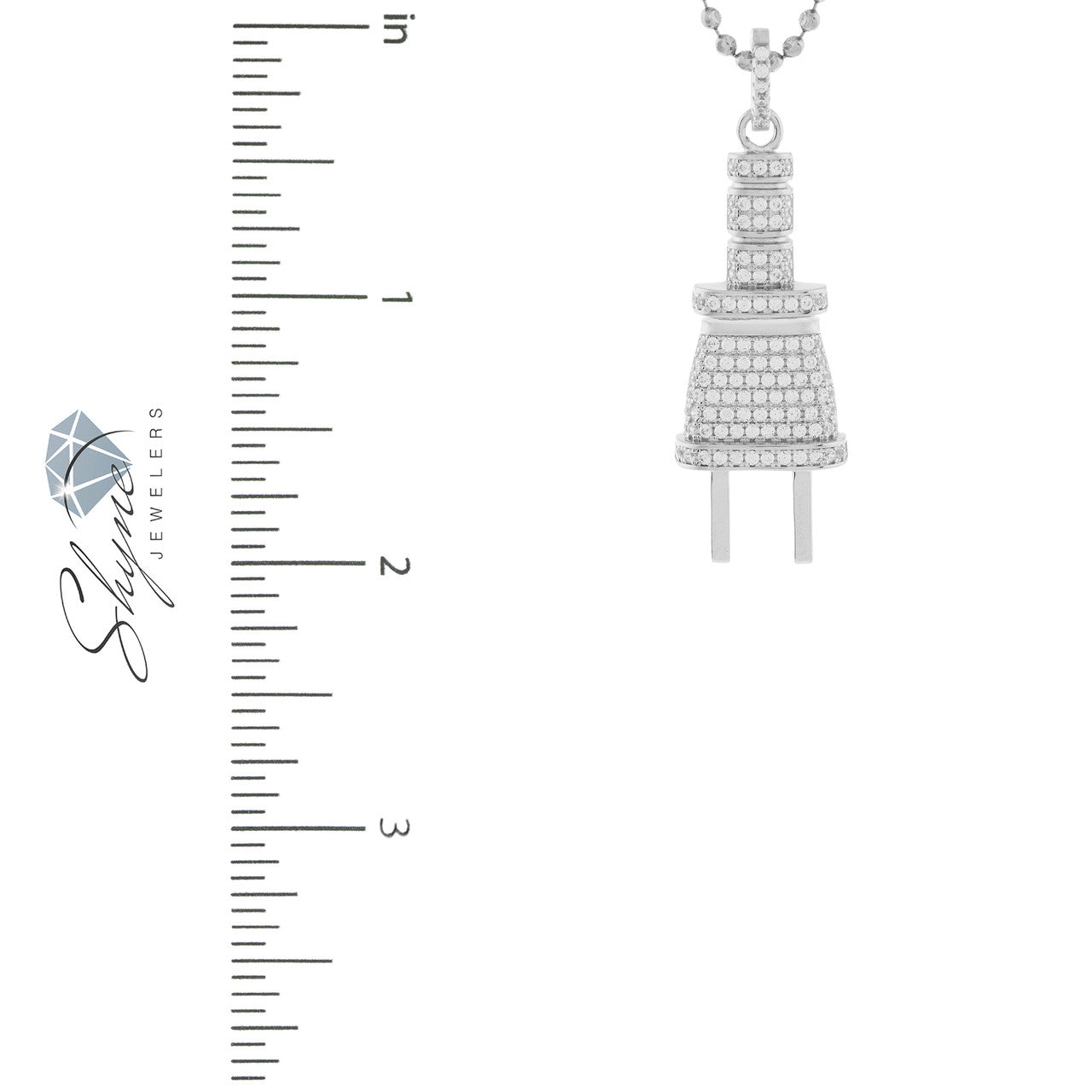 Sterling Silver White Sapphire Plug Pendant