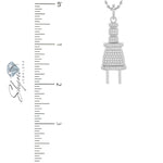 Sterling Silver White Sapphire Plug Pendant