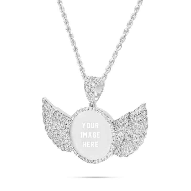 10k Gold 5ct Diamond Picture Pendant Wings