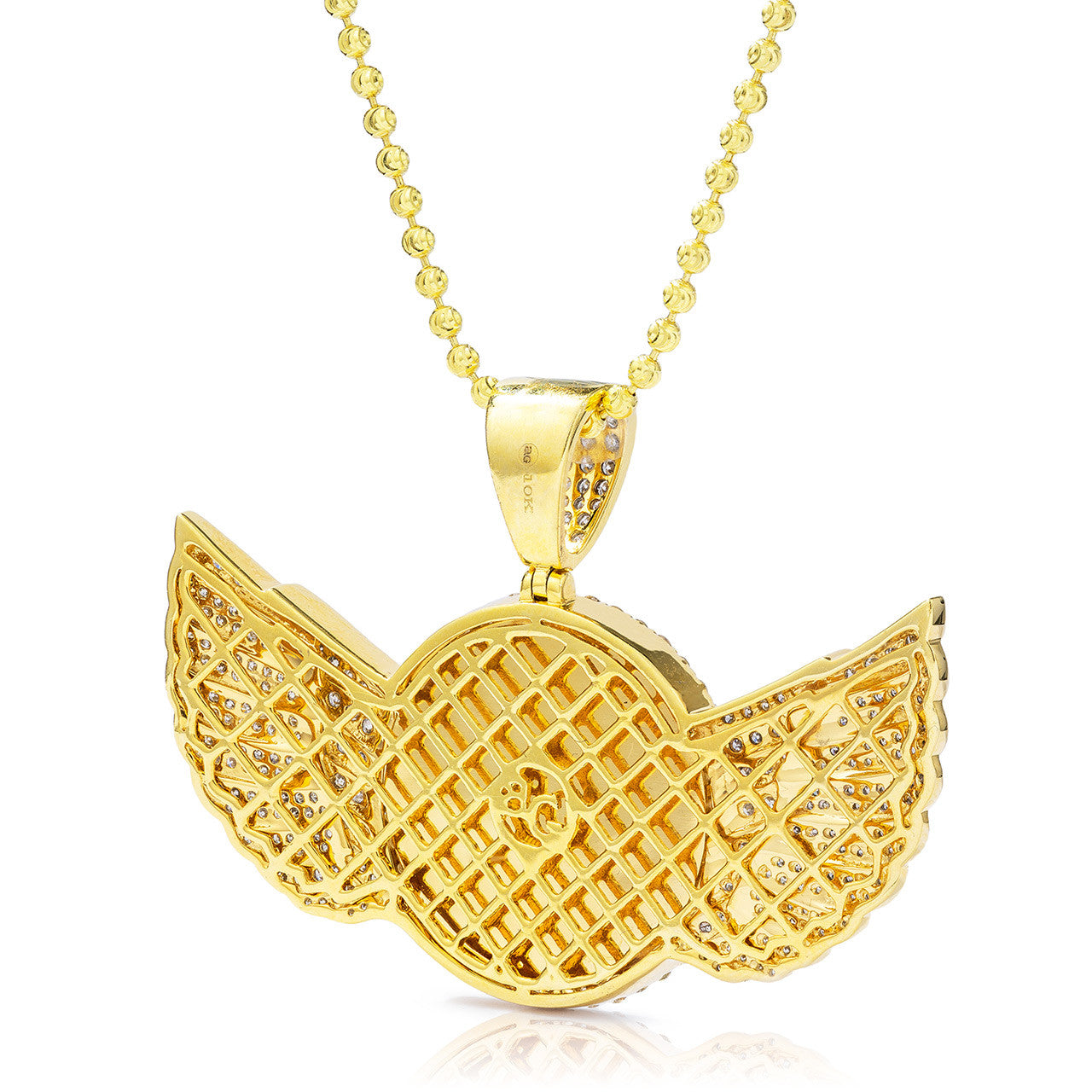 10k Gold 5ct Diamond Picture Pendant Wings