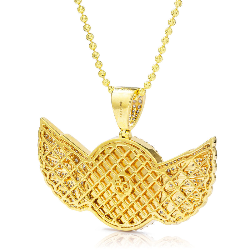 10k Gold 5ct Diamond Picture Pendant Wings