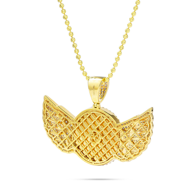 10k Gold 5ct Diamond Picture Pendant Wings