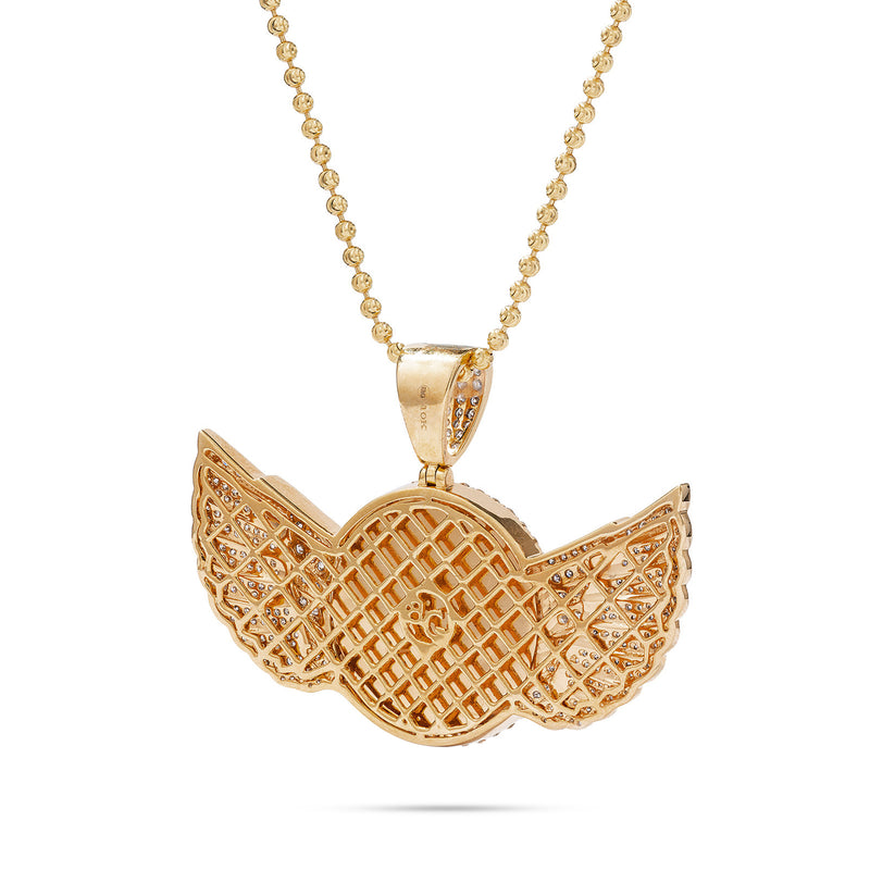10k Gold 5ct Diamond Picture Pendant Wings