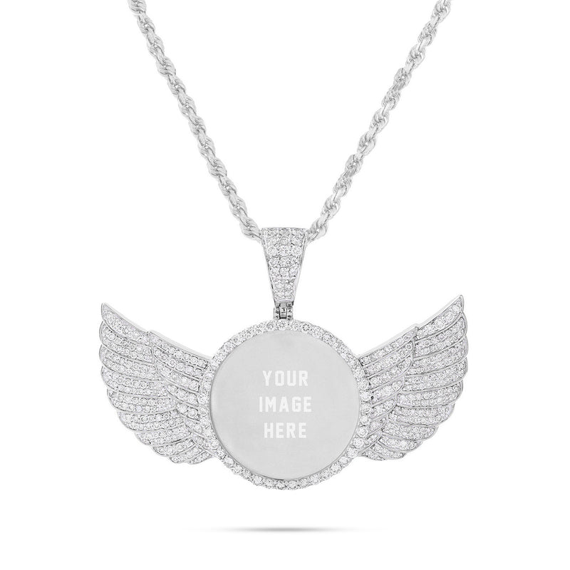 10k Gold 5ct Diamond Picture Pendant Wings