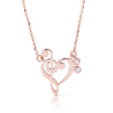 14k Gold Small Treble Clef Heart Music Lover Necklace