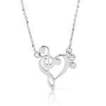 14k Gold Small Treble Clef Heart Music Lover Necklace
