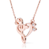 14k Gold Small Treble Clef Heart Music Lover Necklace