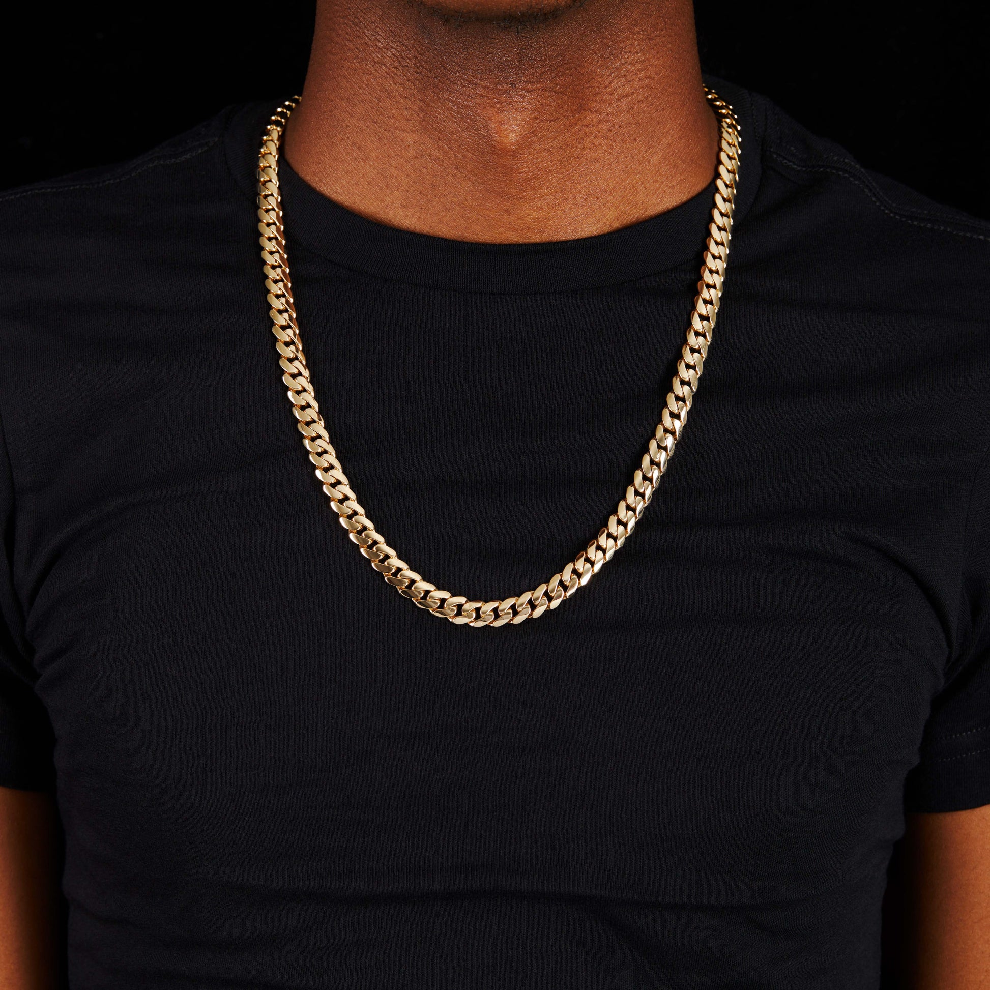 14K Yellow Gold Hollow 8.5mm Cuban Chain