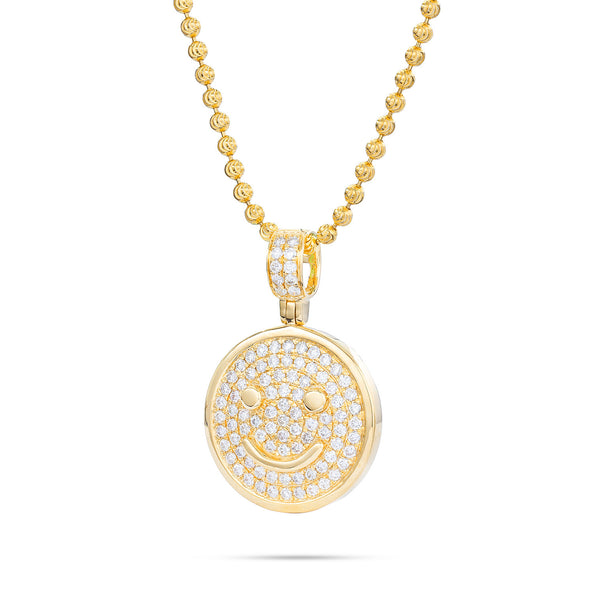 14kt Yellow Gold Diamond Smiley Pendant